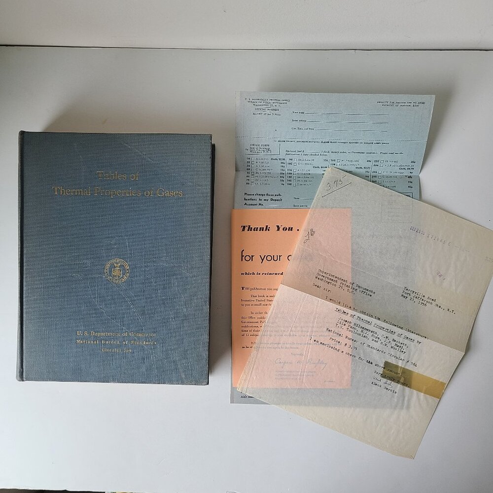 Vintage Tables of Thermal Properties of Gases US Dept Commerce 564 1955 Original